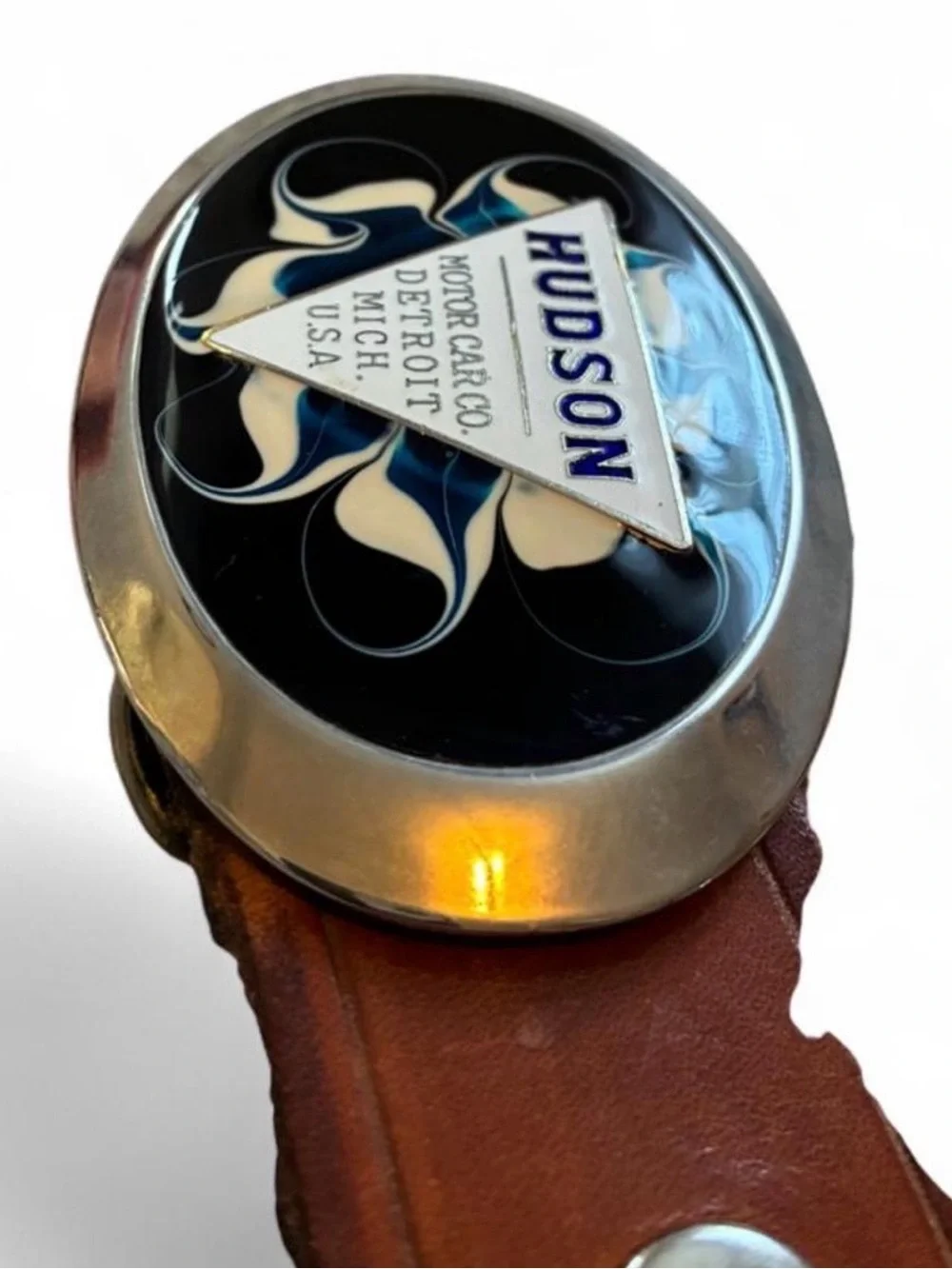 Vintage Hudson Leather Belt And Belt Buckle